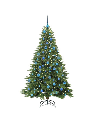 Albero di Natale artificiale con 300 LED Verde 180 cm PE e PVC