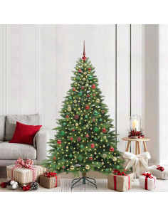 Albero di Natale artificiale con 300 LED Verde 180 cm PE e PVC 2