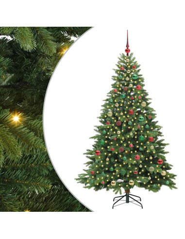 Albero di Natale artificiale con 300 LED Verde 180 cm PE e PVC