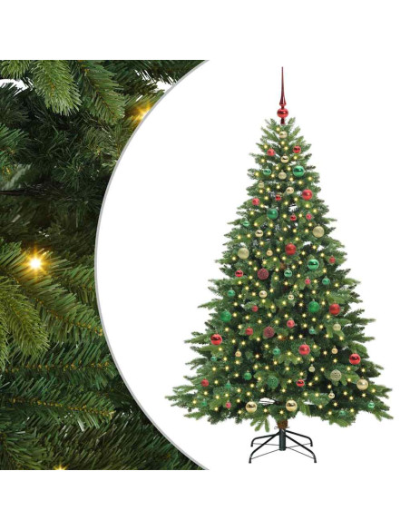 Albero di Natale artificiale con 300 LED Verde 180 cm PE e PVC