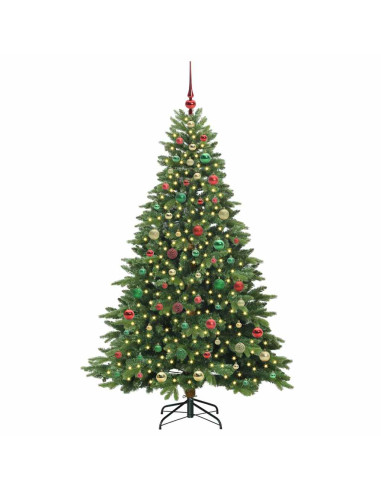 Albero di Natale artificiale con 300 LED Verde 180 cm PE e PVC