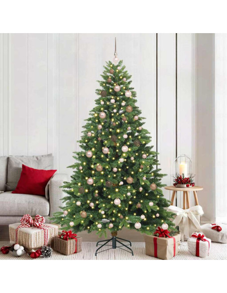 Albero di Natale artificiale con 300 LED Verde 210 cm PE e PVC