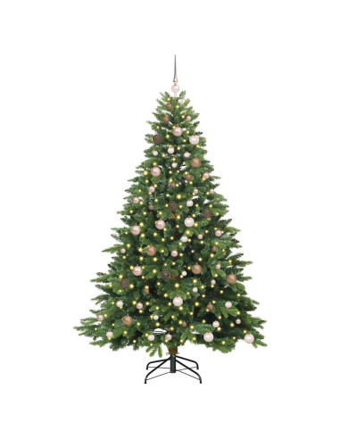 Albero di Natale artificiale con 300 LED Verde 210 cm PE e PVC