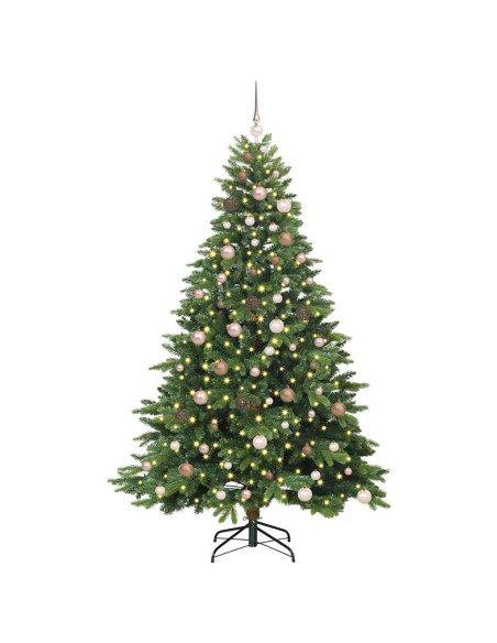 Albero di Natale artificiale con 300 LED Verde 210 cm PE e PVC