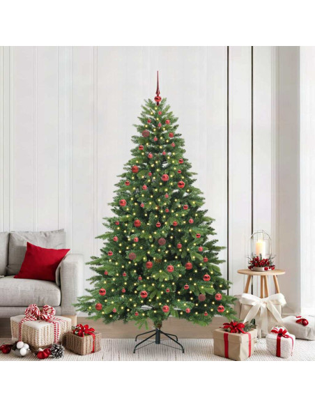Albero di Natale artificiale con 300 LED Verde 210 cm PE e PVC