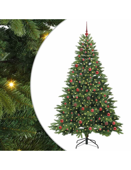 Albero di Natale artificiale con 300 LED Verde 210 cm PE e PVC