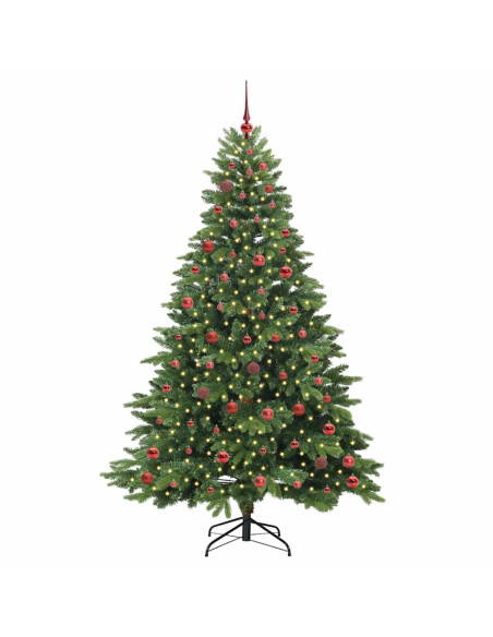 Albero di Natale artificiale con 300 LED Verde 210 cm PE e PVC