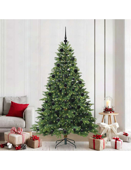 Albero di Natale artificiale con 300 LED Verde 210 cm PE e PVC