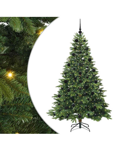 Albero di Natale artificiale con 300 LED Verde 210 cm PE e PVC
