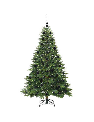 Albero di Natale artificiale con 300 LED Verde 210 cm PE e PVC