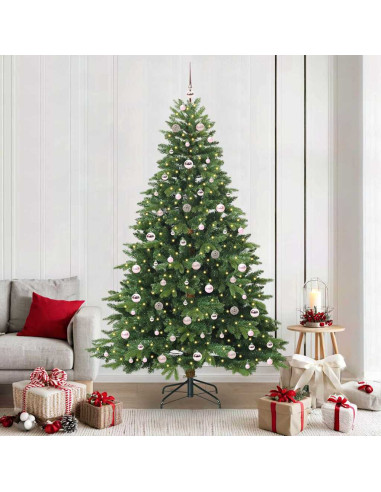 Albero di Natale artificiale con 300 LED Verde 210 cm PE e PVC