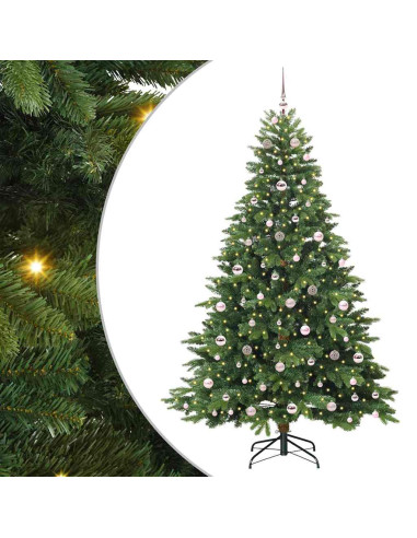 Albero di Natale artificiale con 300 LED Verde 210 cm PE e PVC