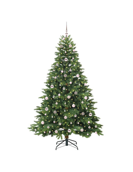 Albero di Natale artificiale con 300 LED Verde 210 cm PE e PVC