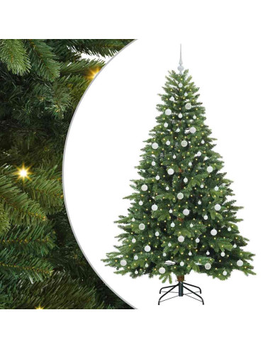Albero di Natale artificiale con 300 LED Verde 210 cm PE e PVC