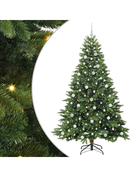 Albero di Natale artificiale con 300 LED Verde 210 cm PE e PVC