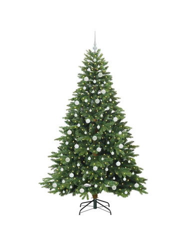 Albero di Natale artificiale con 300 LED Verde 210 cm PE e PVC