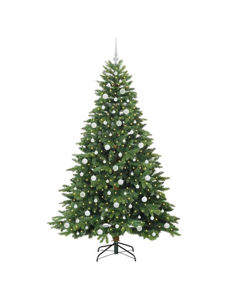 Albero di Natale artificiale con 300 LED Verde 210 cm PE e PVC