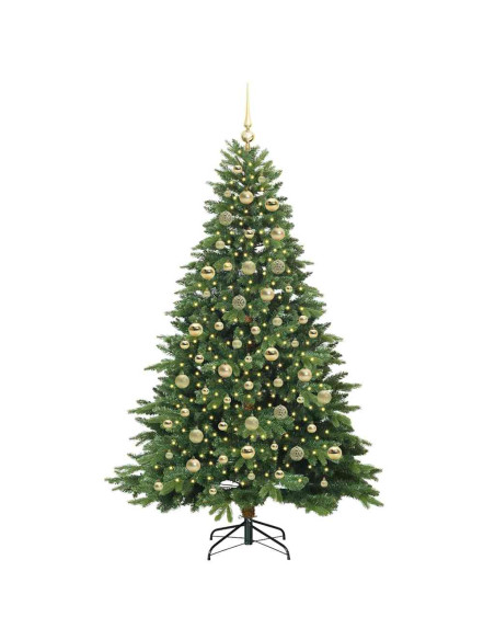 Albero di Natale artificiale con 300 LED Verde 210 cm PE e PVC