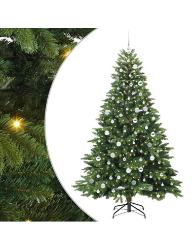 Albero di Natale artificiale con 300 LED Verde 210 cm PE e PVC