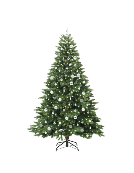 Albero di Natale artificiale con 300 LED Verde 210 cm PE e PVC