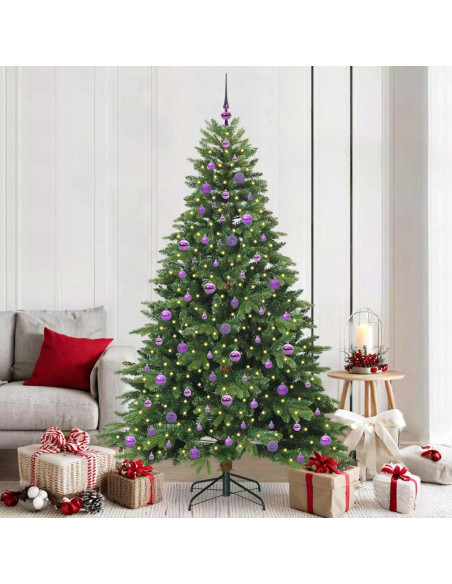 Albero di Natale artificiale con 300 LED Verde 210 cm PE e PVC