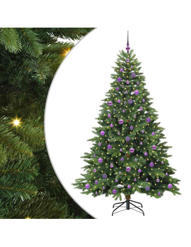 Albero di Natale artificiale con 300 LED Verde 210 cm PE e PVC