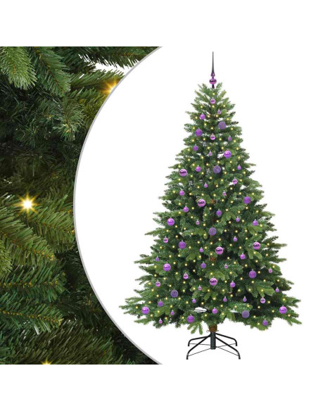 Albero di Natale artificiale con 300 LED Verde 210 cm PE e PVC