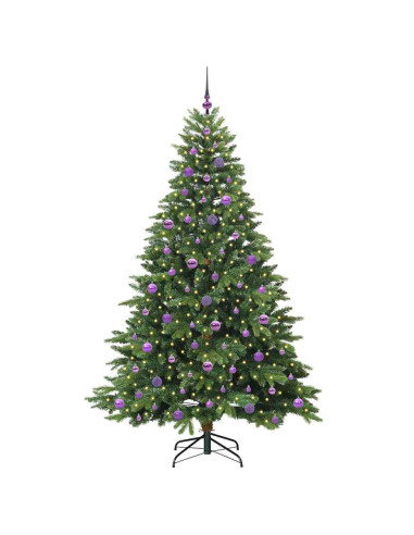 Albero di Natale artificiale con 300 LED Verde 210 cm PE e PVC