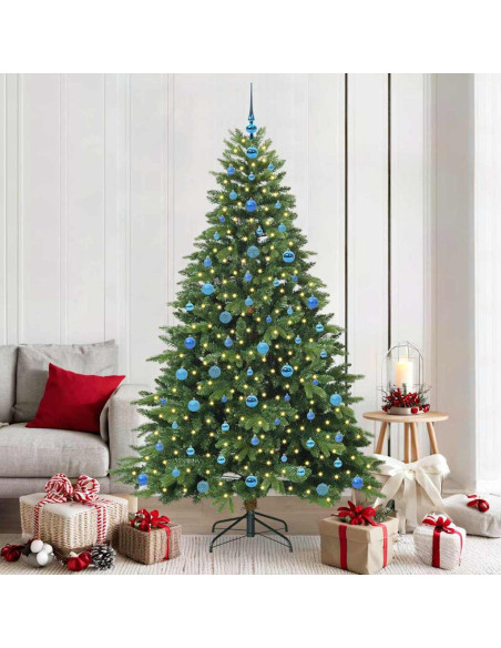 Albero di Natale artificiale con 300 LED Verde 210 cm PE e PVC