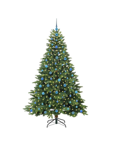 Albero di Natale artificiale con 300 LED Verde 210 cm PE e PVC