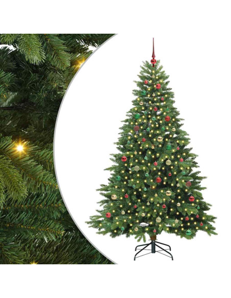Albero di Natale artificiale con 300 LED Verde 210 cm PE e PVC