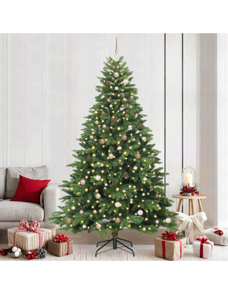 Albero di Natale artificiale con 300 LED Verde 240 cm PE e PVC