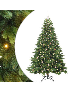 Albero di Natale artificiale con 300 LED Verde 240 cm PE e PVC 2