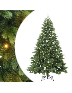 Albero di Natale artificiale con 300 LED Verde 240 cm PE e PVC 2