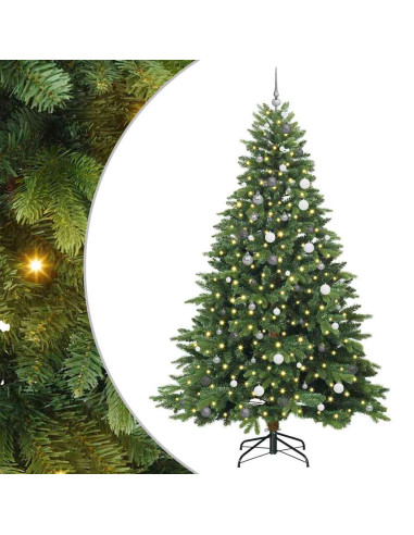 Albero di Natale artificiale con 300 LED Verde 240 cm PE e PVC