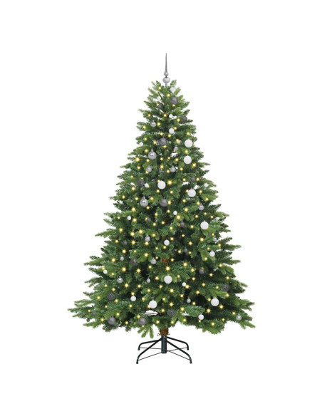 Albero di Natale artificiale con 300 LED Verde 240 cm PE e PVC