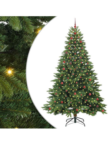 Albero di Natale artificiale con 300 LED Verde 240 cm PE e PVC