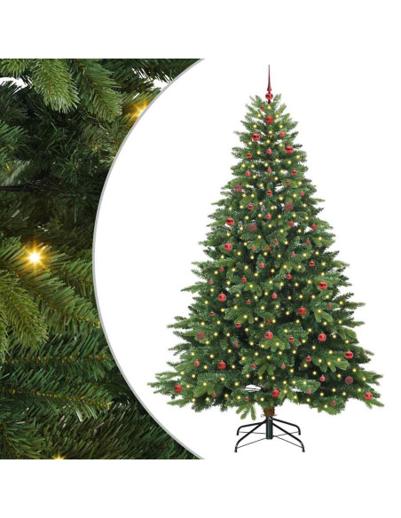 Albero di Natale artificiale con 300 LED Verde 240 cm PE e PVC