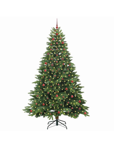 Albero di Natale artificiale con 300 LED Verde 240 cm PE e PVC