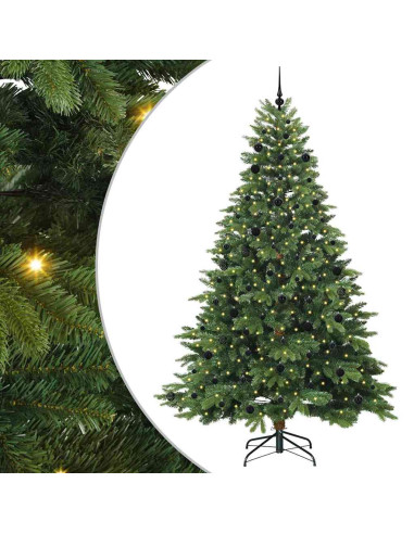 Albero di Natale artificiale con 300 LED Verde 240 cm PE e PVC