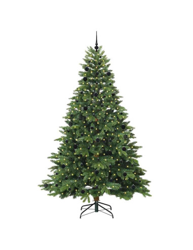 Albero di Natale artificiale con 300 LED Verde 240 cm PE e PVC