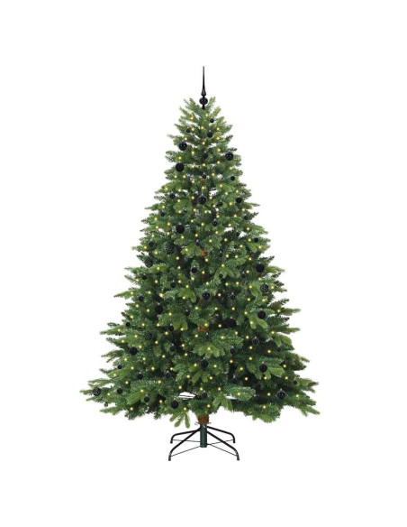 Albero di Natale artificiale con 300 LED Verde 240 cm PE e PVC