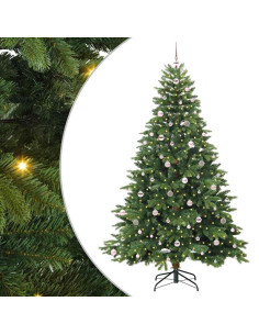 Albero di Natale artificiale con 300 LED Verde 240 cm PE e PVC 2