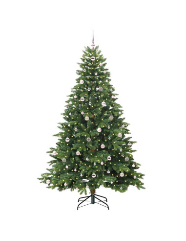 Albero di Natale artificiale con 300 LED Verde 240 cm PE e PVC