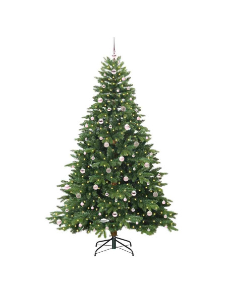 Albero di Natale artificiale con 300 LED Verde 240 cm PE e PVC