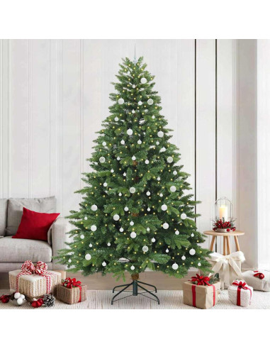 Albero di Natale artificiale con 300 LED Verde 240 cm PE e PVC