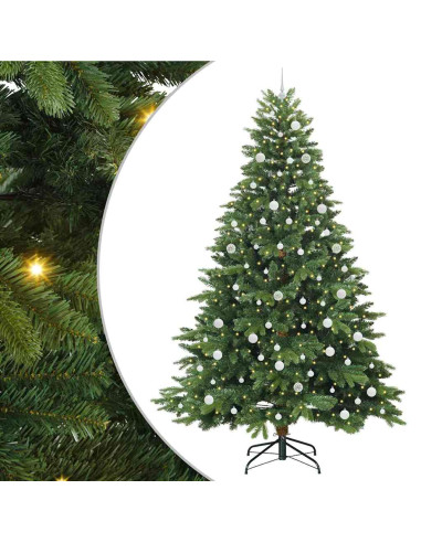 Albero di Natale artificiale con 300 LED Verde 240 cm PE e PVC