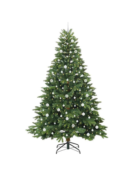 Albero di Natale artificiale con 300 LED Verde 240 cm PE e PVC
