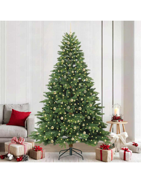 Albero di Natale artificiale con 300 LED Verde 240 cm PE e PVC