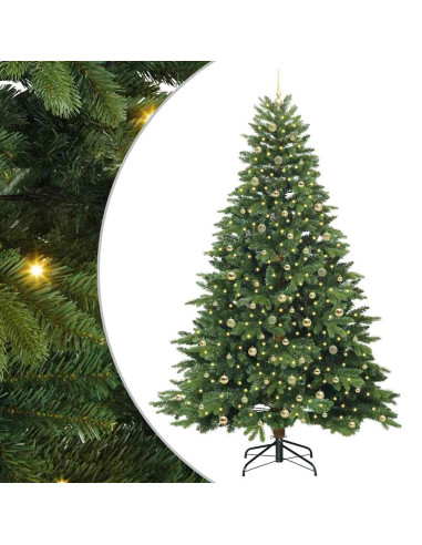 Albero di Natale artificiale con 300 LED Verde 240 cm PE e PVC